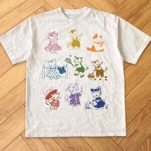 White - Colorful Cute Cats Illustration Graphic T-Shirt